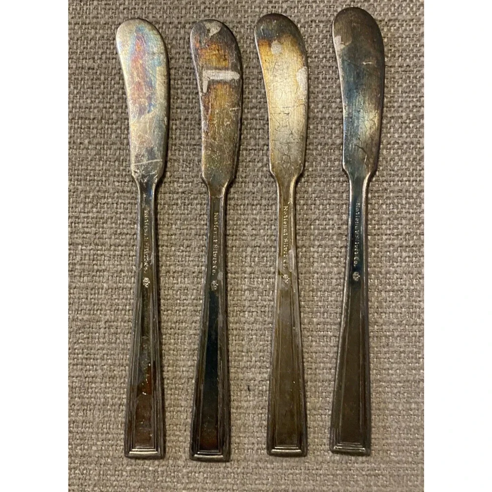 Vtg National Silver Co Silverware King Edward Cavalcade 22 Pc Set Antique